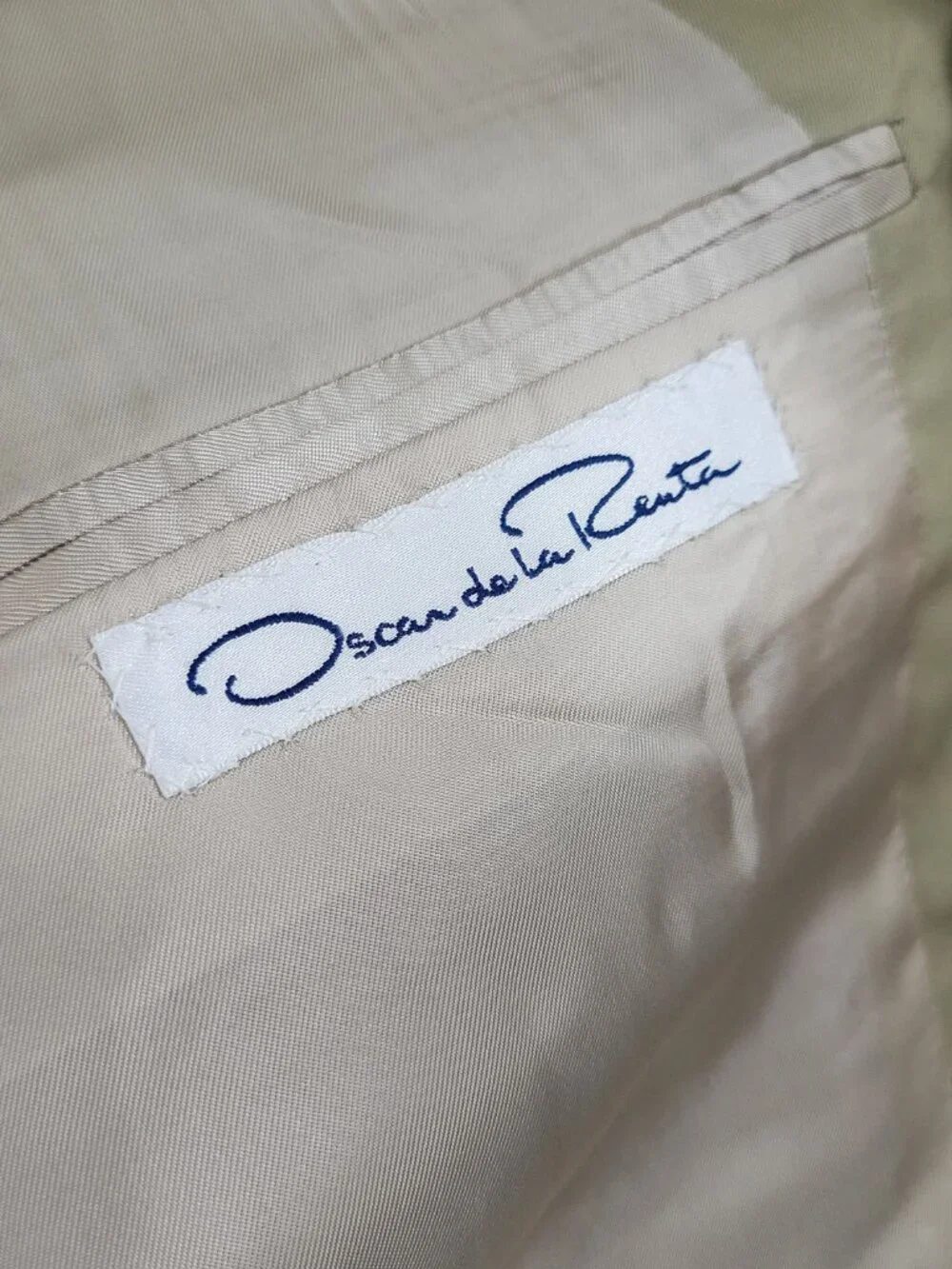 Vintage Untailored Oscar De La Renta Suit Jacket Men's Tan 42/L 42 Long USA Made
